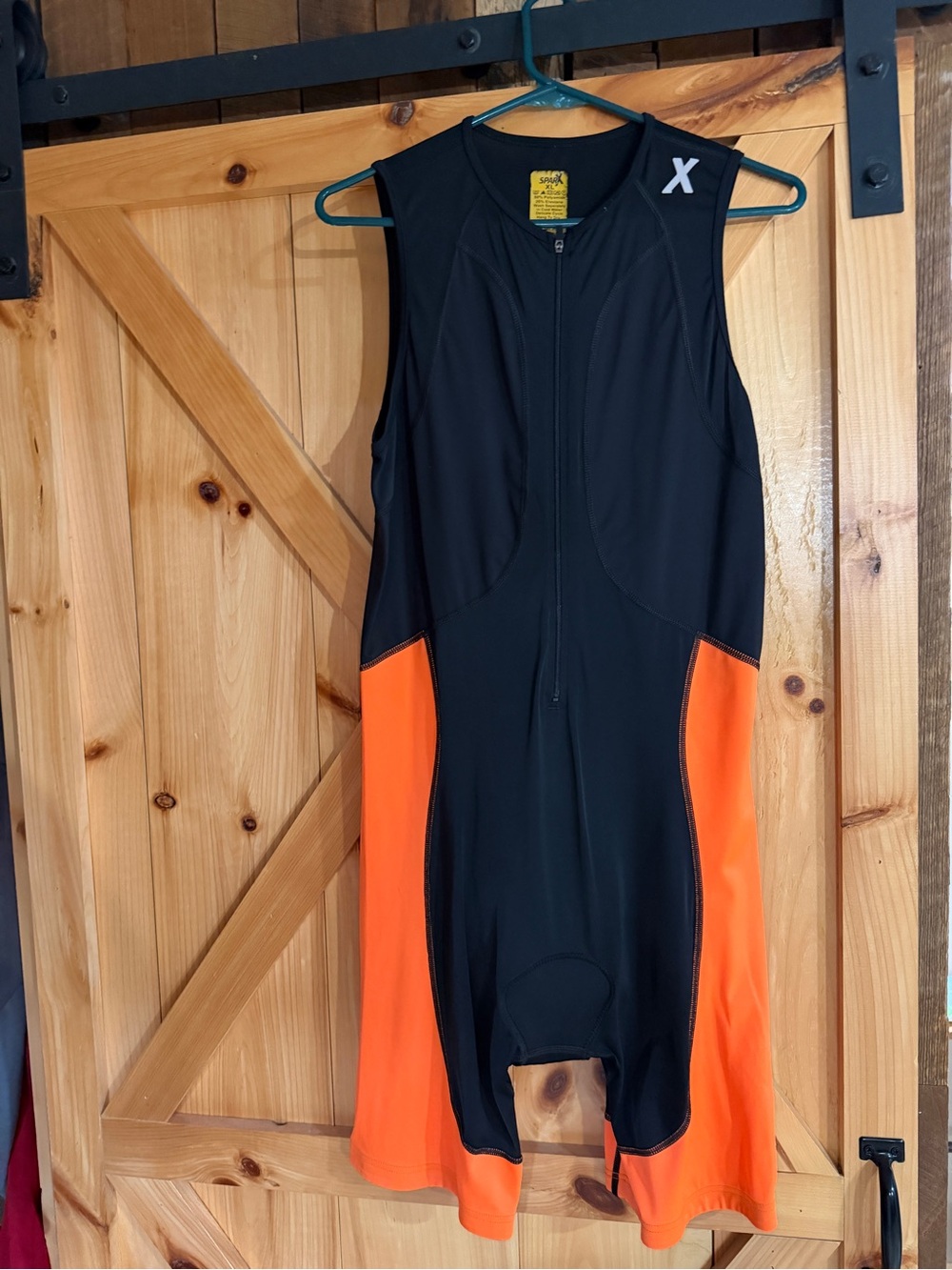 SPARX Black and Orange Athletic One-Piece - Performance Tri Suit